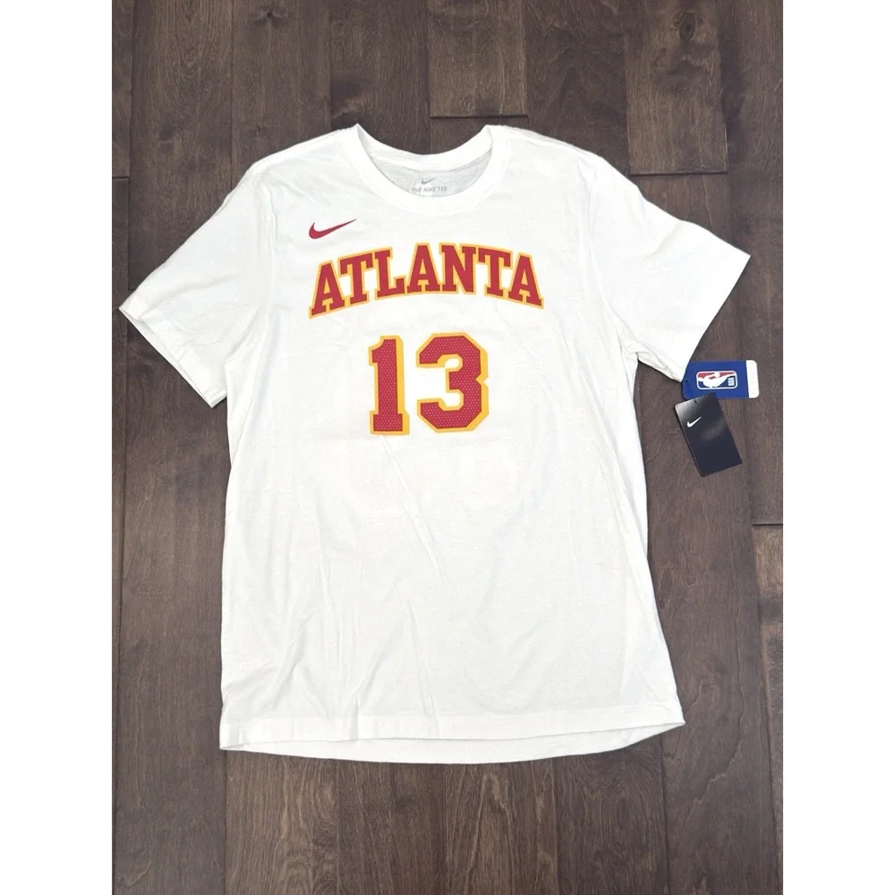 NWT Nike Atlanta Hawks Bogdan Bogdanovic #13 T-Shirt Mens Size Large White NBA